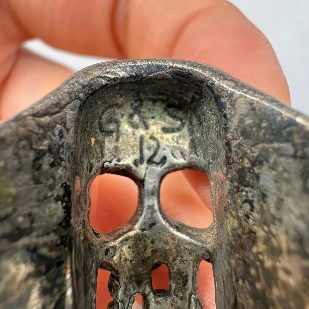 G&S Jewelry Horned Skull Ring Mens Size 12 Silver Tone Good Vintage Biker Horns